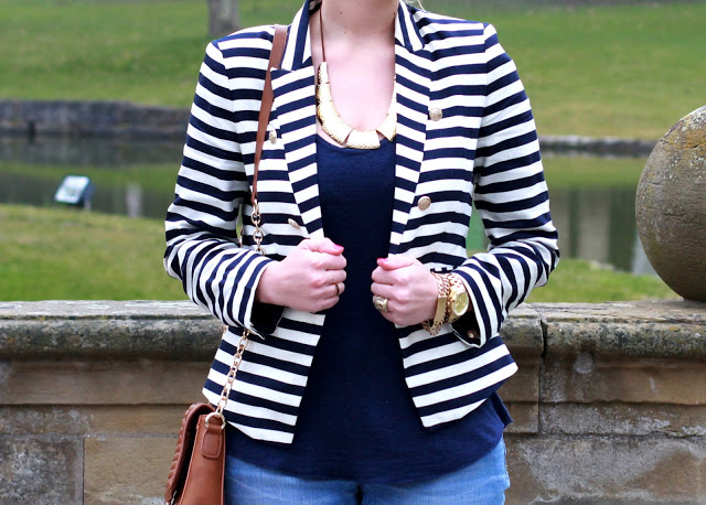 OUTFIT: NAVY STRIPED BLAZER