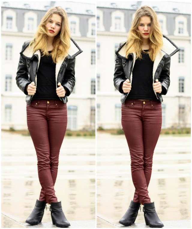 OUTFIT: BORDEAUX AND BLACK