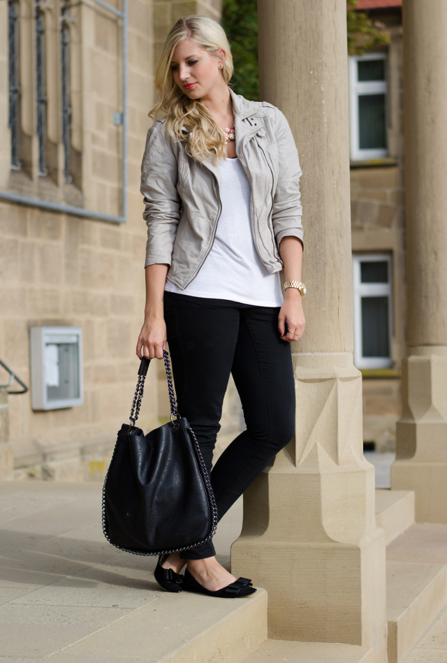 OUTFIT: Taupe Leather Jacket